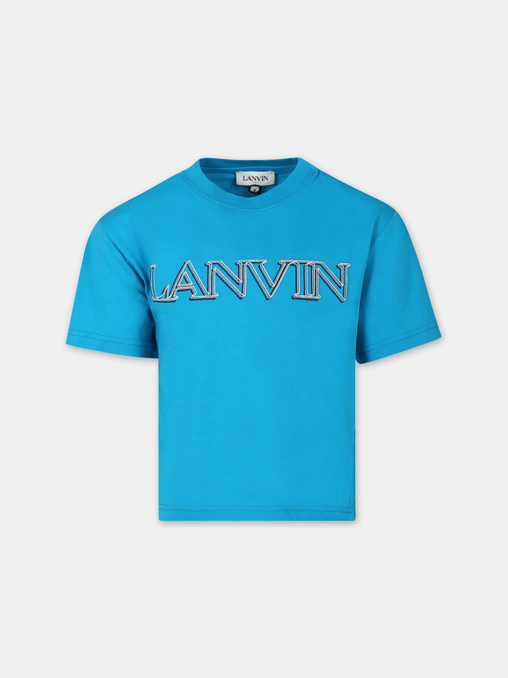 T-shirt bleu ciel pour enfant avec logo